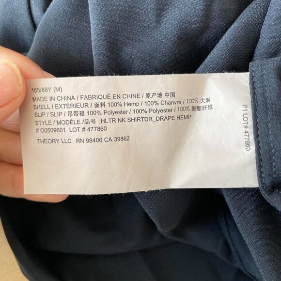 Theory Black Hemp Slip Dress | Womens Size Medium - Picture 5 of 5